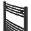 Flomasta  Curved Towel Radiator 800mm x 500mm Black 1293BTU