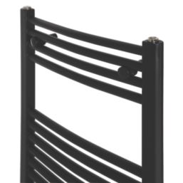 Flomasta 800mm x 500mm 1293BTU Black Curved  Towel Radiator