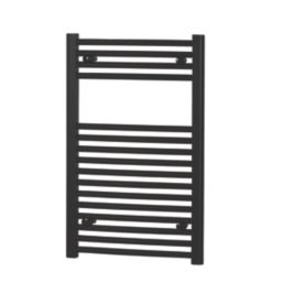 Flomasta 800mm x 500mm 1293BTU Black Curved  Towel Radiator