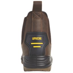Apache AP715SM Size 10  Brown Water-Resistant Steel Toe Cap Safety Dealer Boots