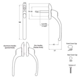 Fab & Fix Left or Right-Handed Connoisseur Espagnolette Inline Window Handle Black