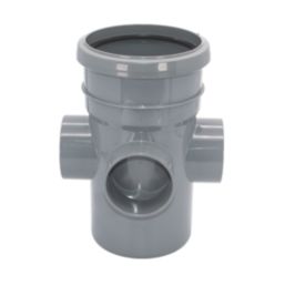 FloPlast  Push-Fit 3-Boss Single Socket Pipe Grey 110mm