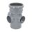 FloPlast  Push-Fit 3-Boss Single Socket Pipe Grey 110mm