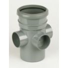 FloPlast  Push-Fit 3-Boss Single Socket Pipe Grey 110mm