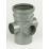 FloPlast  Push-Fit 3-Boss Single Socket Pipe Grey 110mm
