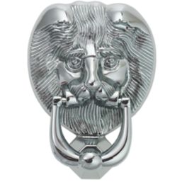 Fab & Fix Lions Head Door Knocker Polished Chrome 98mm x 136mm
