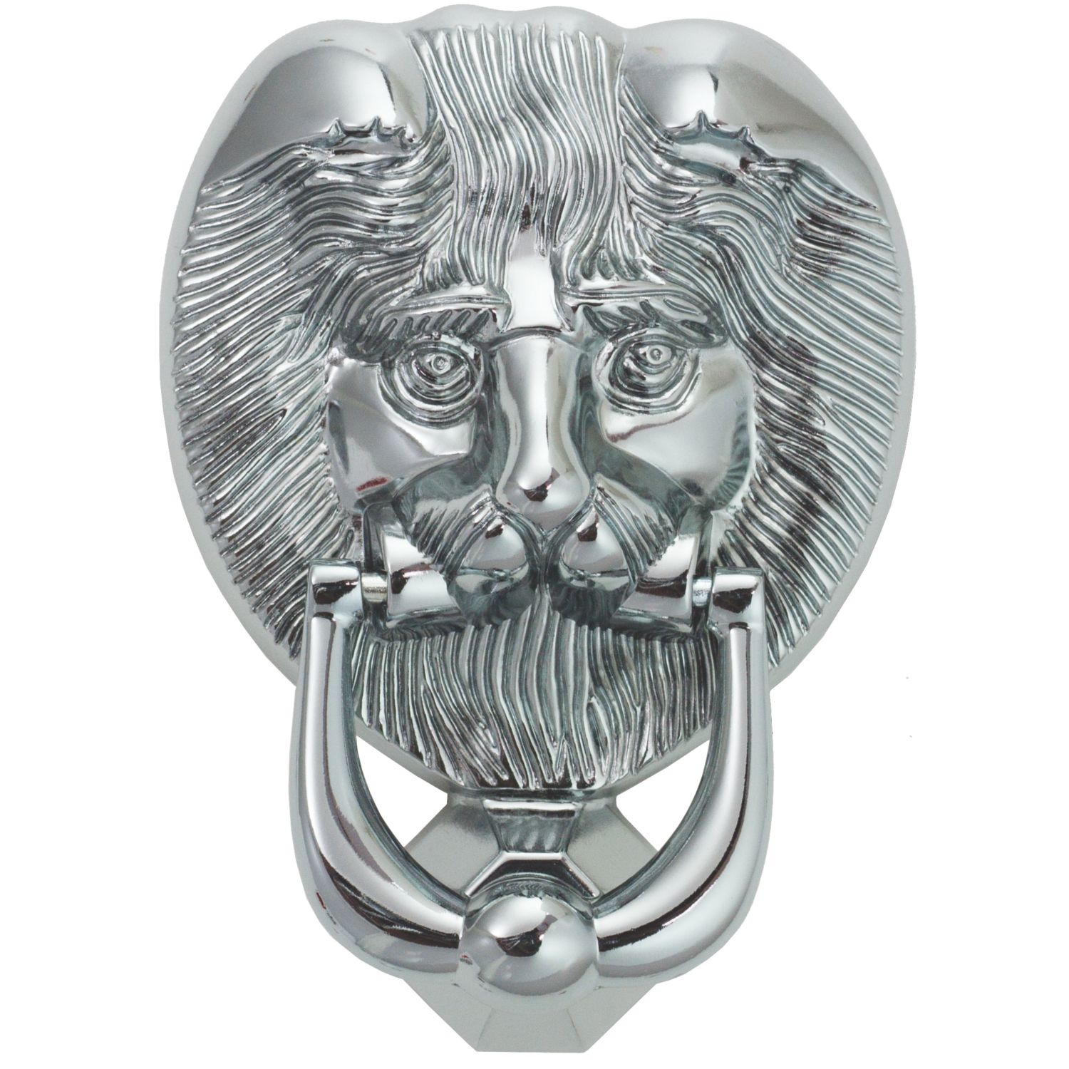 Fab & Fix Lions Head Door Knocker Polished Chrome 98mm x 136mm (1829P)