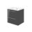 Ohio 2-Drawer Bathroom Vanity Unit with Ceramic Basin Gloss Dark Grey 510mm x 390mm x 518mm