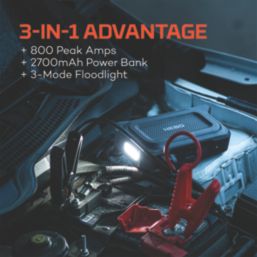 Nebo Assist 800  8.1A Li-Ion Jump Starter + Type A & C USB Charger