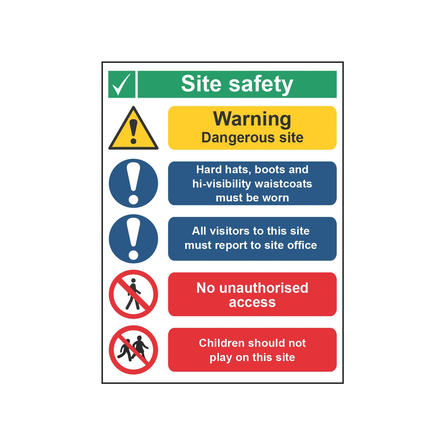 Essentials "Site Safety" Sign 400mm x 300mm (182HL)
