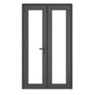 Crystal  Anthracite Grey Triple-Glazed uPVC French Door Set 2055mm x 1190mm