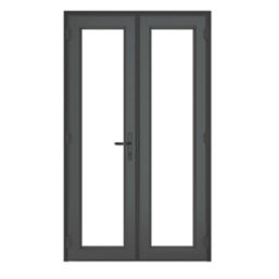 Crystal  Anthracite Grey Triple-Glazed uPVC French Door Set 2055mm x 1190mm