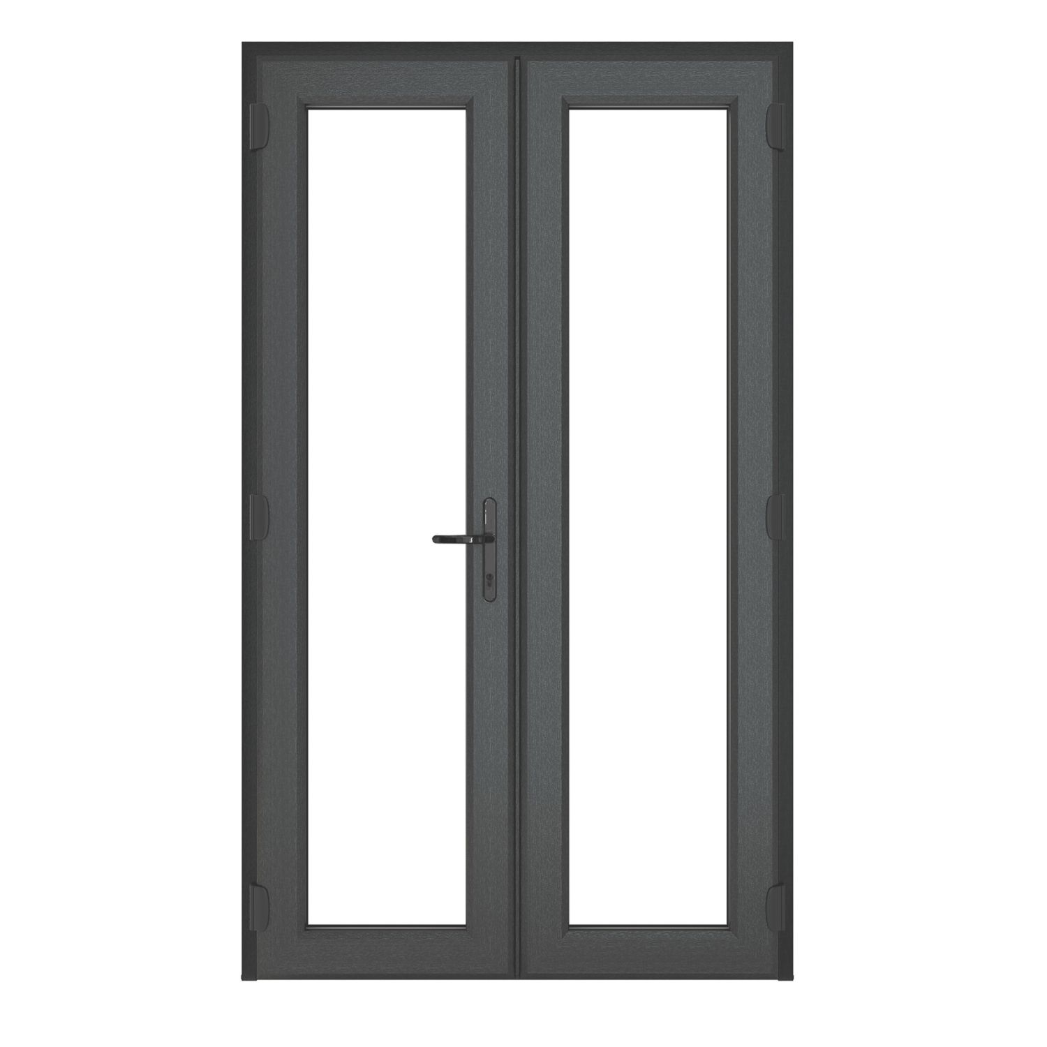 Crystal Anthracite Grey Triple-Glazed uPVC French Door Set 2055mm x 1190mm (182JM)