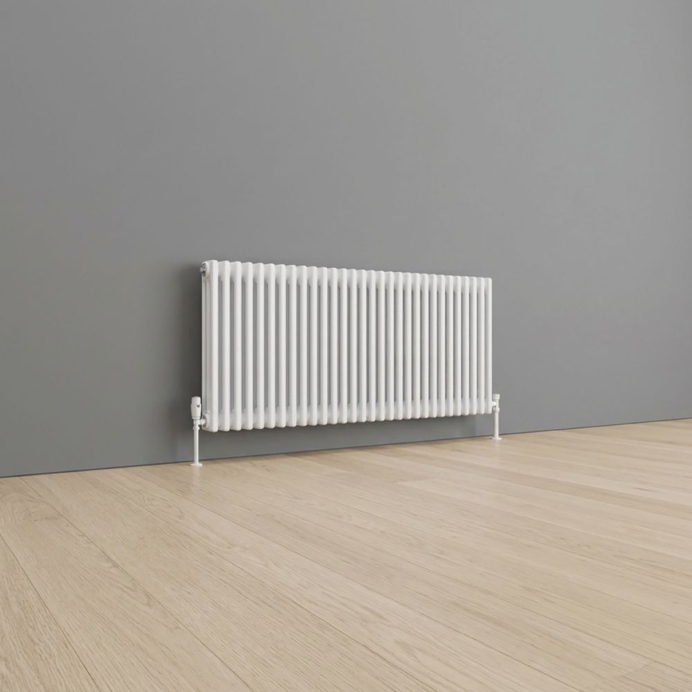 Reyページ Reina 600mm x 1370mm 6088BTU White Horizontal 3 Column Radiator