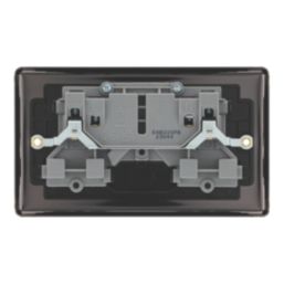 LAP  13A 2-Gang SP Switched Sockets Antique Brass  with Black Inserts 5 Pack