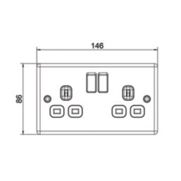 LAP  13A 2-Gang SP Switched Sockets Antique Brass  with Black Inserts 5 Pack