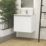 Newland  Double Door Wall-Mounted Vanity Unit with Basin Gloss White 600mm x 450mm x 540mm