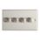 Contactum iConic 4-Gang 2-Way LED Dimmer Switch  Brushed Steel
