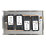 Contactum iConic 4-Gang 2-Way LED Dimmer Switch  Brushed Steel
