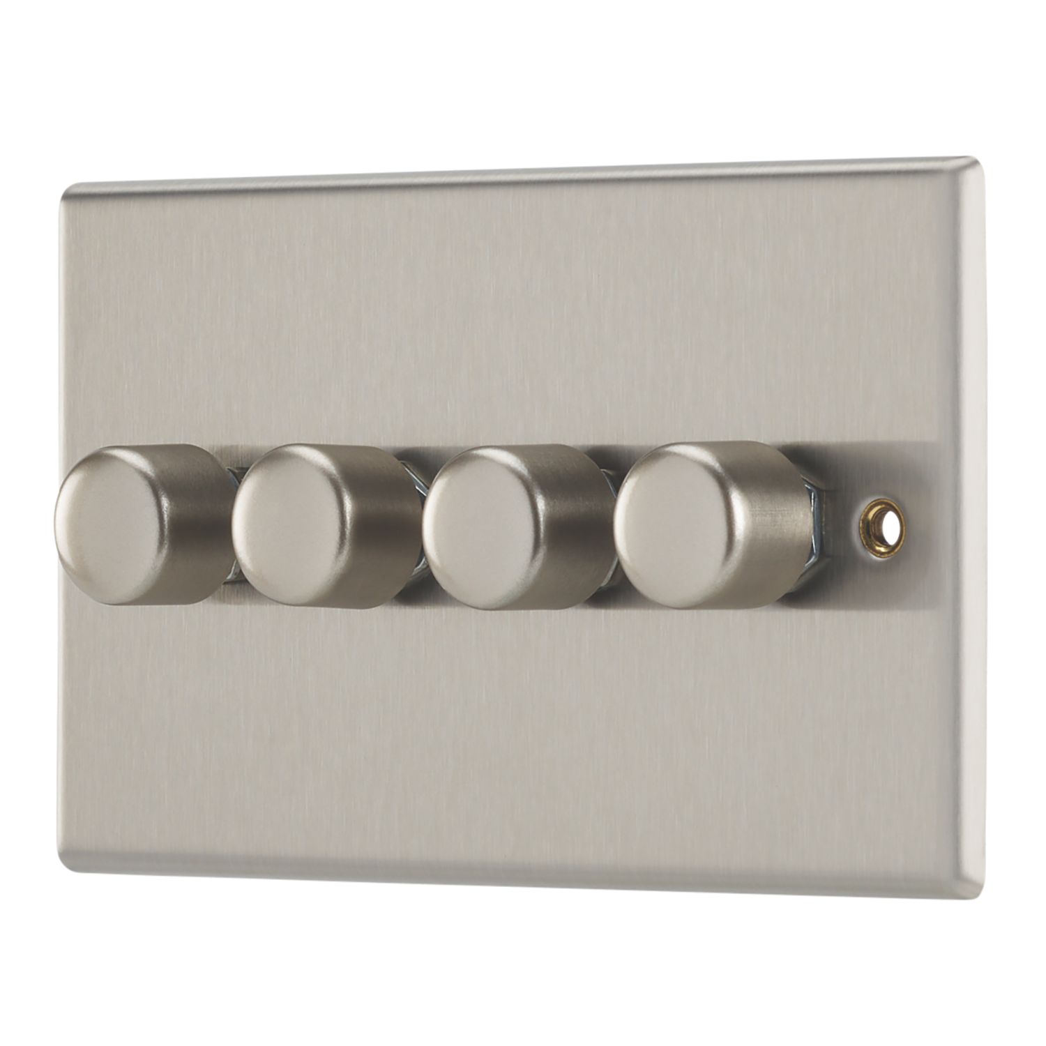 Contactum iConic 4-Gang 2-Way LED Dimmer Switch Brushed Steel (182RR)
