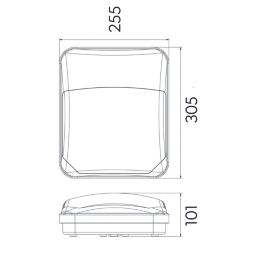 4lite Tironi Outdoor Rectangular LED Bulkhead Black 25W 2300lm