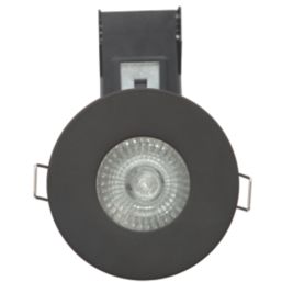 Electralite Yate Fixed  Fire Rated Downlights Black 10 Pack