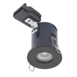 Electralite Yate Fixed  Fire Rated Downlights Black 10 Pack