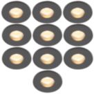 Electralite Yate Fixed  Fire Rated Downlights Black 10 Pack