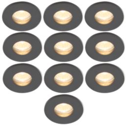 Electralite Yate Fixed  Fire Rated Downlights Black 10 Pack
