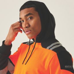 Regatta Hi-Vis X-Pro Overhead Hoodie Black/Orange X Large 44" Chest