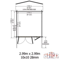 Shire Cannock 10' x 10' (Nominal) Apex Timber Log Cabin