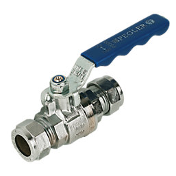 Pegler PB300 Compression Full Bore 22mm Ball Valve with Blue Handle