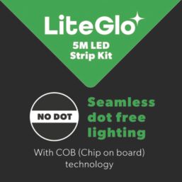 4lite LiteGlo Indoor & Outdoor 5m LED Cool White COB Strip Light Kit 4.8W 480lm
