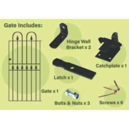 Apollo Cleeve Tall Gate Black 853mm x 1795mm