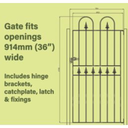 Apollo Cleeve Tall Gate Black 853mm x 1795mm