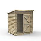 Forest 4Life 6' x 4' (Nominal) Pent Overlap Timber Shed with Base