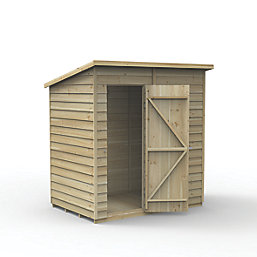 Forest 4Life 6' x 4' (Nominal) Pent Overlap Timber Shed with Base