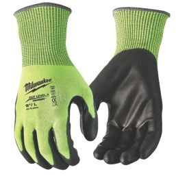 Milwaukee Hi-Vis Cut Level 4/D Gloves Fluorescent Yellow X Large