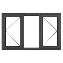 Crystal  Left & Right-Hand Opening Clear Double-Glazed Casement Anthracite on White uPVC Window 1770mm x 965mm