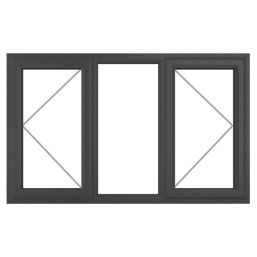 Crystal  Left & Right-Hand Opening Clear Double-Glazed Casement Anthracite on White uPVC Window 1770mm x 965mm