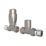 ETAL Danva 15mm x 1/2" Brushed Steel Straight Modern Thermostatic Radiator Valve & Lockshield