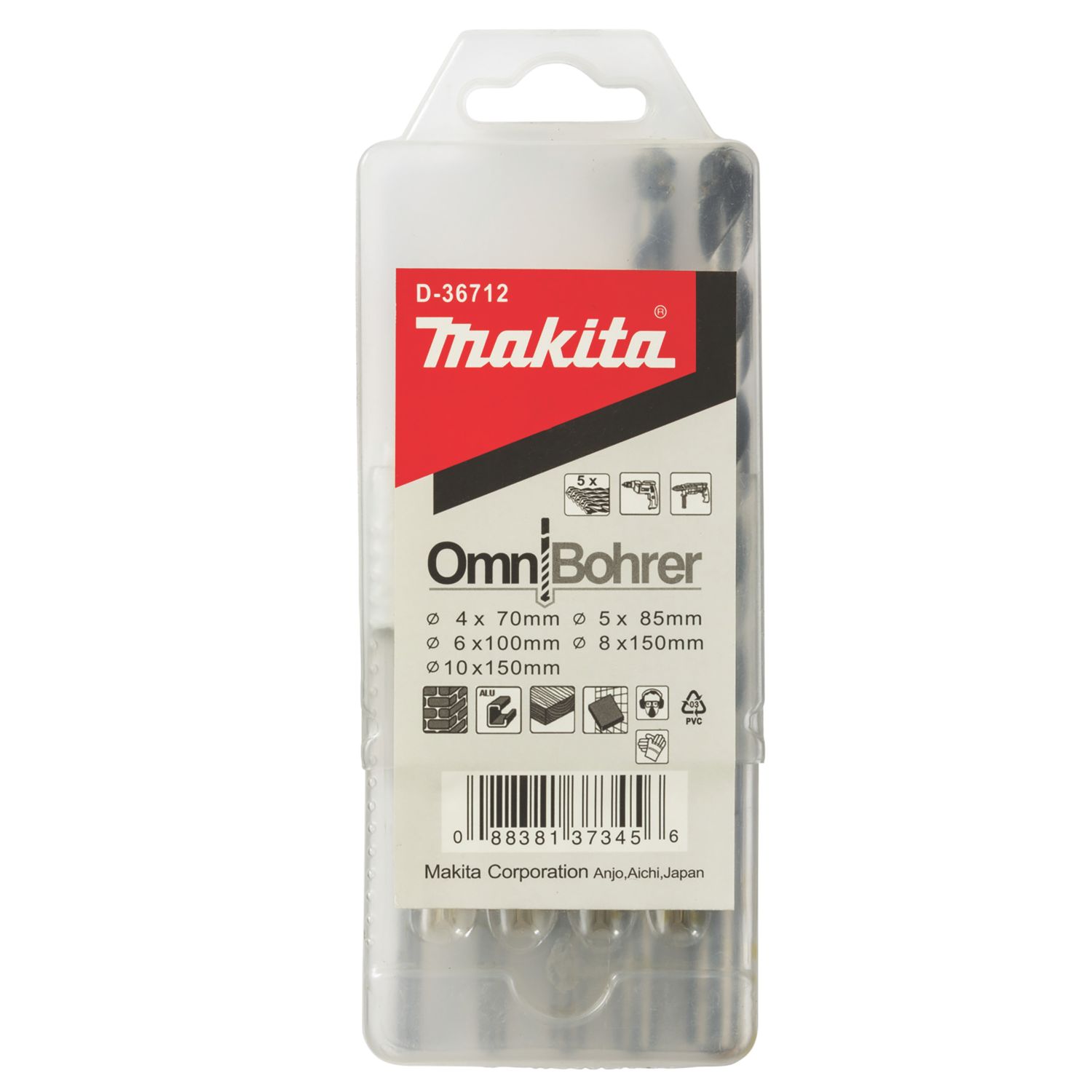 Makita Omnibohrer Straight Shank Multi-Material Drill Bit Set 5 Pieces (183XP)