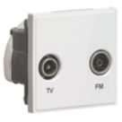 Knightsbridge Diplex Modular Coaxial TV / FM Socket White