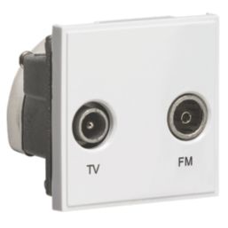 Knightsbridge Diplex Modular Coaxial TV / FM Socket White