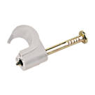 Tower White Round Coaxial Cable Clips 6-7mm 100 Pack