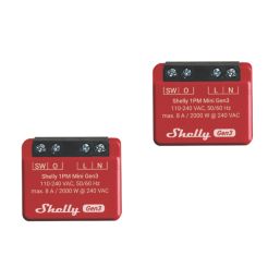 Shelly Mini 1PM Gen3 Smart Control Relay 8A 2 Pack