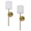 UME  Multi Colour Rechargeable LED Gold Wall Lights with Drum Shade 4.9W 200lm 2 Pack