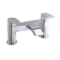 ETAL Spear Polished Chrome 123mm Deck Mounted Lever 2 Tap Holes Bath Mixer Tap