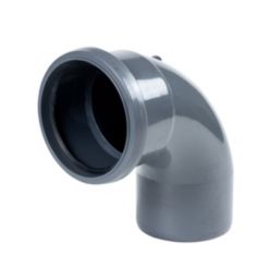 FloPlast  Push-Fit 92.5° Single Socket Pipe Bend Anthracite Grey 110mm