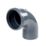 FloPlast  Push-Fit 92.5° Single Socket Pipe Bend Anthracite Grey 110mm
